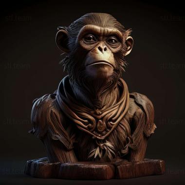 3D model Pishgam macaque famous animal (STL)